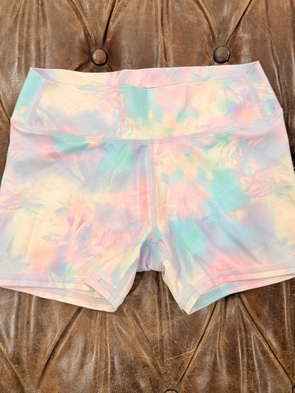 all in motion Pastel Tie-Dye Girls' Active Shorts in Pink, Blue, Mint